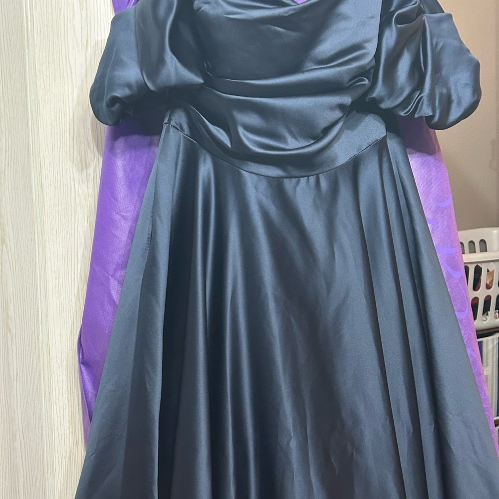 Elegant Black Satin Dress